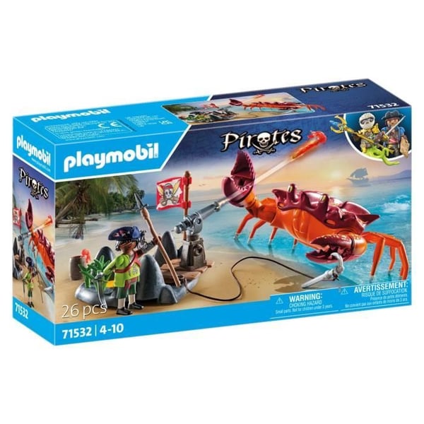 PLAYMOBIL 71532 Pirat og kæmpekrabbe. Piraterne. 26 dele. Fra 4 år
