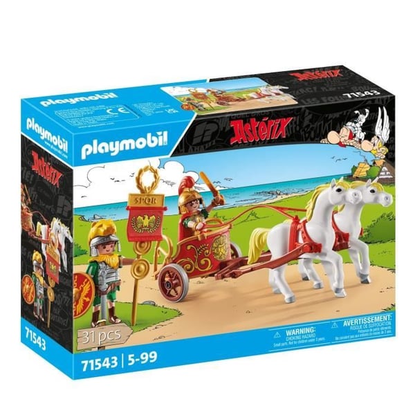 PLAYMOBIL 71543 Romersk vogn og heste. Asterix. Med 2 figurer, inklusive Brutus
