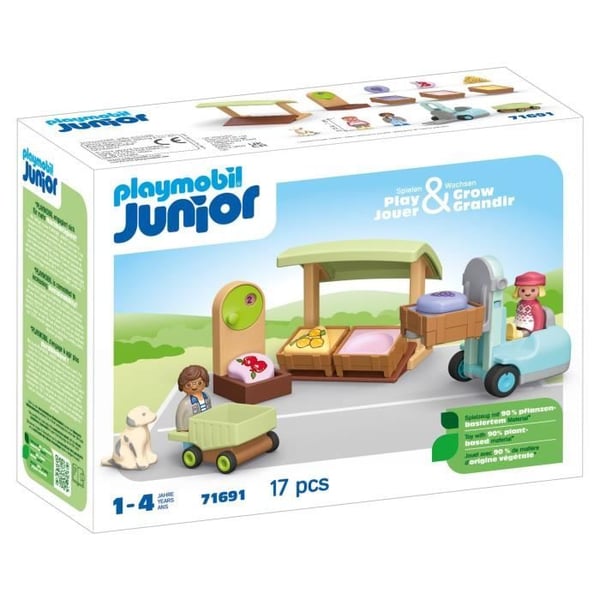 PLAYMOBIL Junior 71691 Økologisk frugt- og grøntbod. Fra 12 måneder