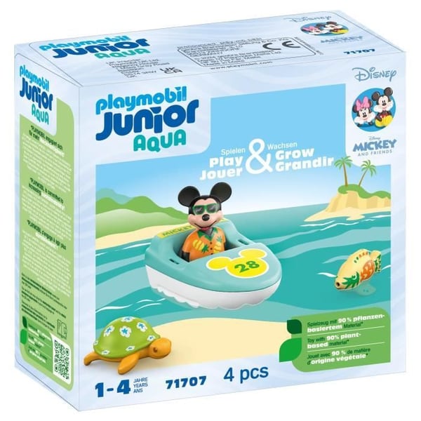 PLAYMOBIL Junior 71707 Mickey med båd. Flyder i vand. Badelegetøj. Junior & Disney. Fra 12 måneder