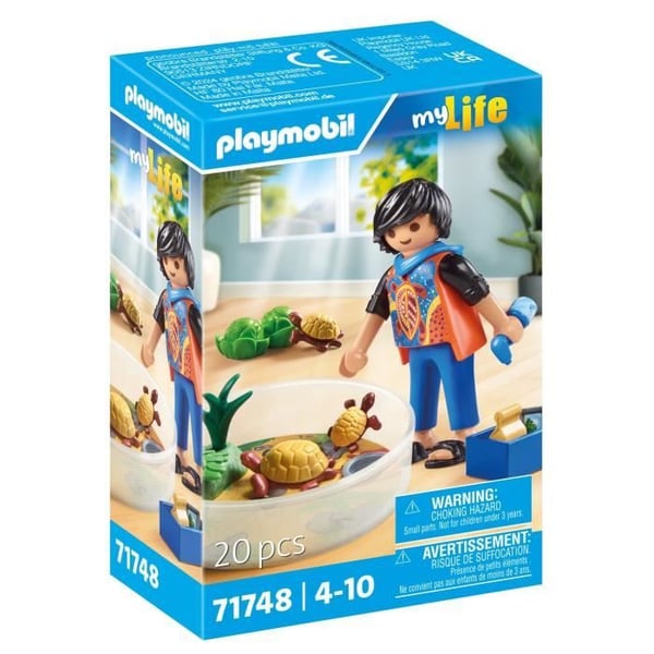 PLAYMOBIL 71748 Dreng med skildpaddefamilie i terrarium. Mit liv. 20 dele. Fra 4 år.