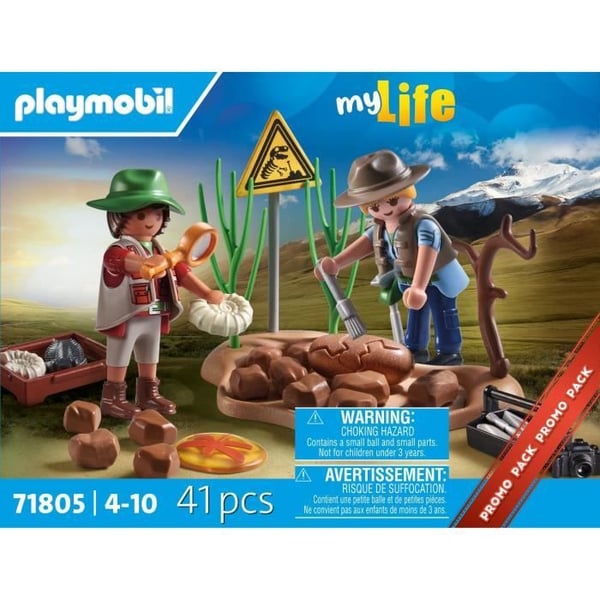 PLAYMOBIL 71805 Forskere og palæontologisk område med fossiler. Mit liv. Dinosaurer. 41 dele. Fra 4 år
