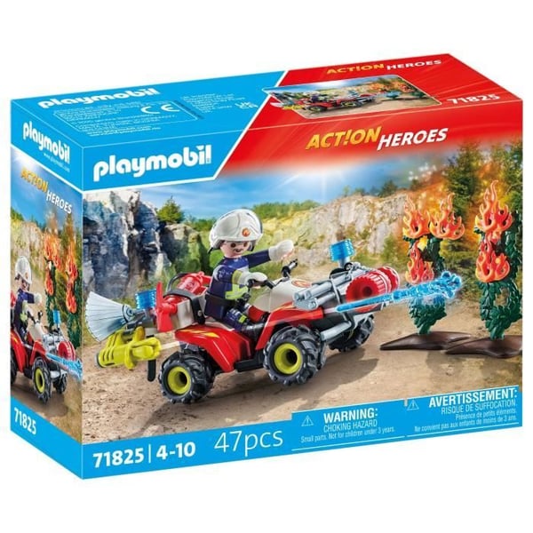 PLAYMOBIL 71825 Brandman med fyrhjuling och brinnande buskar