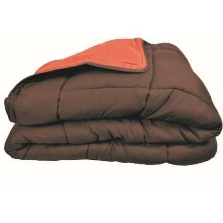 CALGARY Varm Mikrofiber Dynebetræk 400g/m² Chokolade & Koral 140x200cm