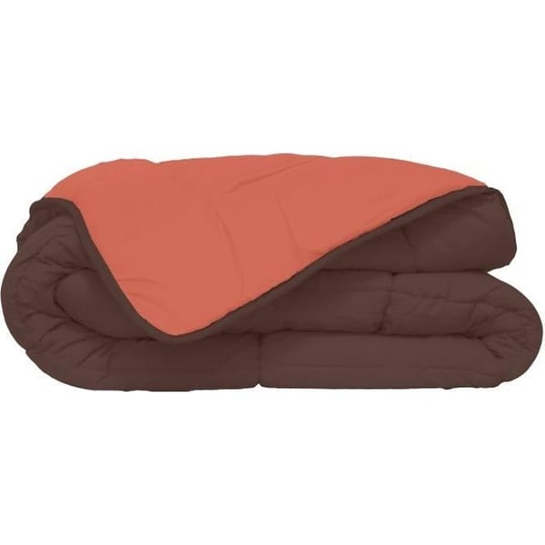 CALGARY Varm Mikrofiber Dynebetræk 400g/m² Chokolade & Koral 140x200cm
