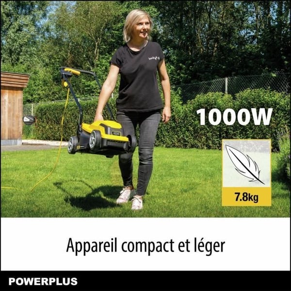 Elgräsklippare - POWERPLUS - POWEG62203 - 1000 W - 320 mm Ø - Med uppsamling och bakutkast