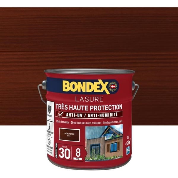 BONDEX - 8-årig bets - Index 30 - Mörk ek - Satin - 2,5L BONDEX - 8-årig bets - Index 30 - Mörk ek - Satin - 2,5L