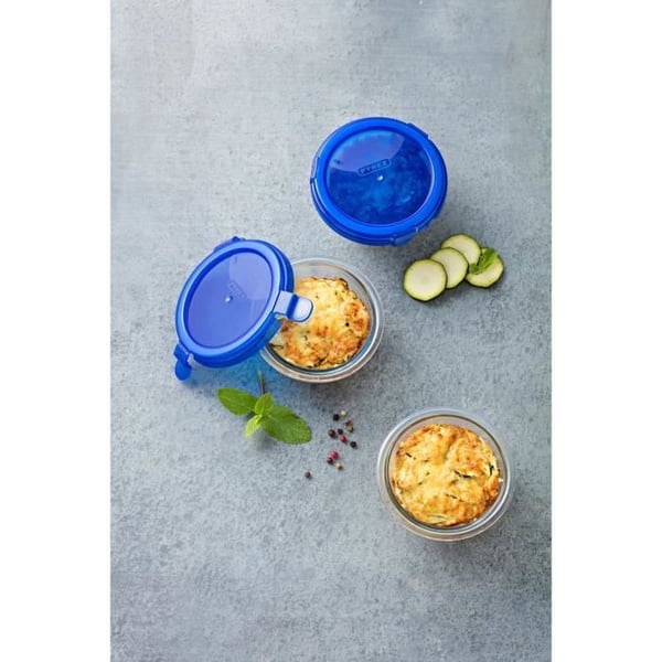 Rund æske med låg - PYREX - 1451032 - 11 cm - 200 ml - Cook & Go - Borosilikatglasbund
