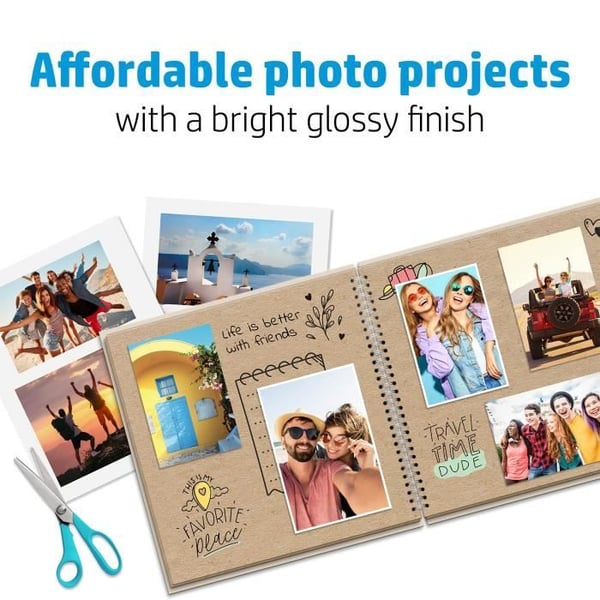 HP glättat fotopapper för vardagsbruk – 100 ark/A4/210 x 297 mm – mångsidigt 200 g/m²