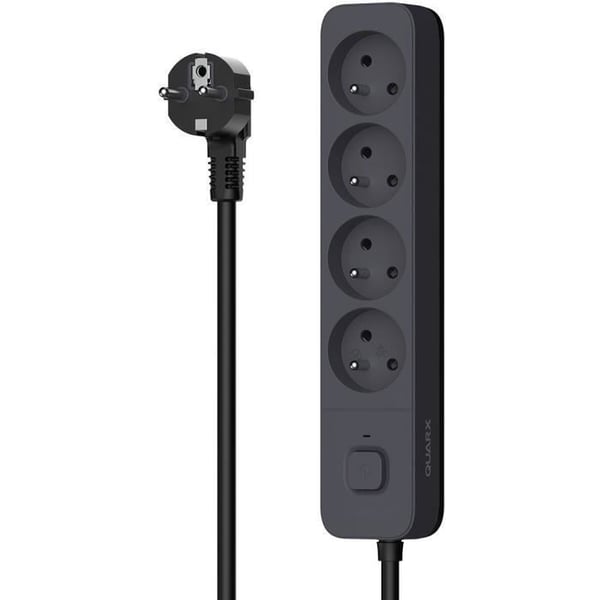 Stikdåse - QUARX - 4 stikkontakter - Med 3 USB-porte. 1,5 m kabel