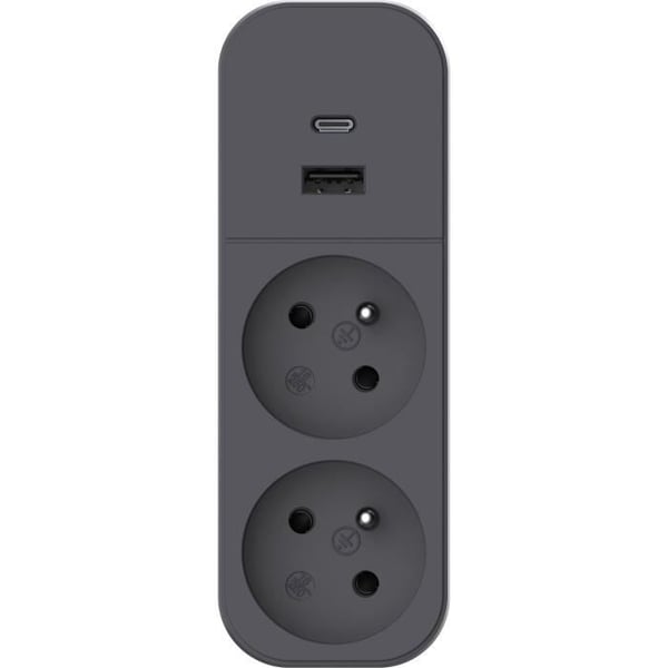 Biplite - QUARX - 2P 16A - USB-A- ja USB-C-liitännällä. NF-yhteensopiva