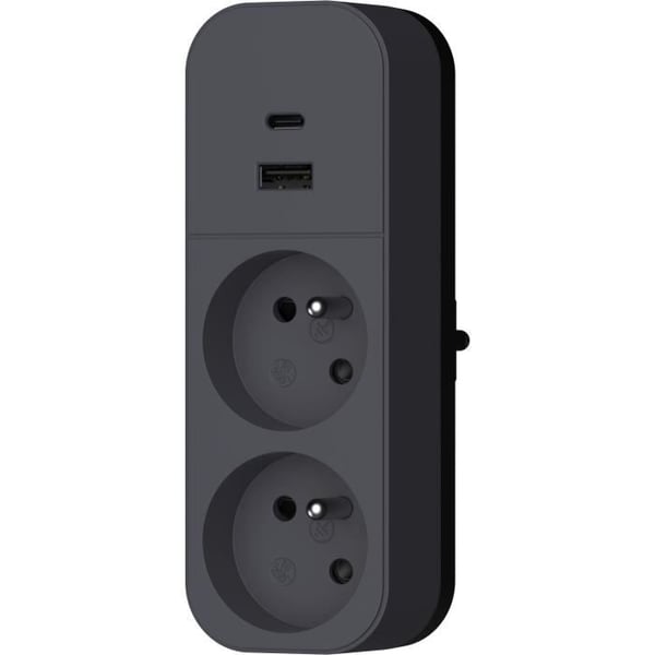 Biplite - QUARX - 2P 16A - USB-A- ja USB-C-liitännällä. NF-yhteensopiva