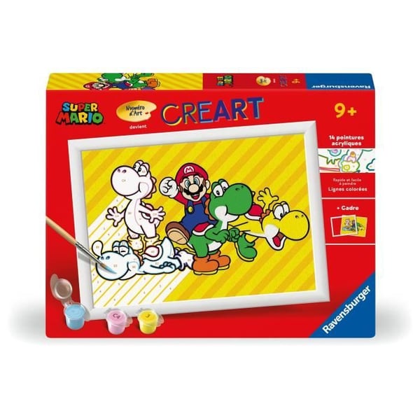 CreArt Kids 18x24cm Super Mario. Mal efter tal-sæt. ArtNumber. Alder 7+. 25529. Ravensburger