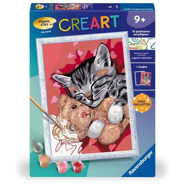CreArt Kids 18x24cm Killing og Bamse. Mal efter tal-sæt. Fra 9 år. 25838. Ravensburger