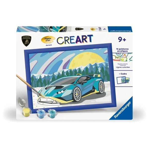 CreArt Kids 18x24cm Lamborghini. Mal efter tal-sæt. ArtNumber. Alder 7+. 25842. Ravensburger