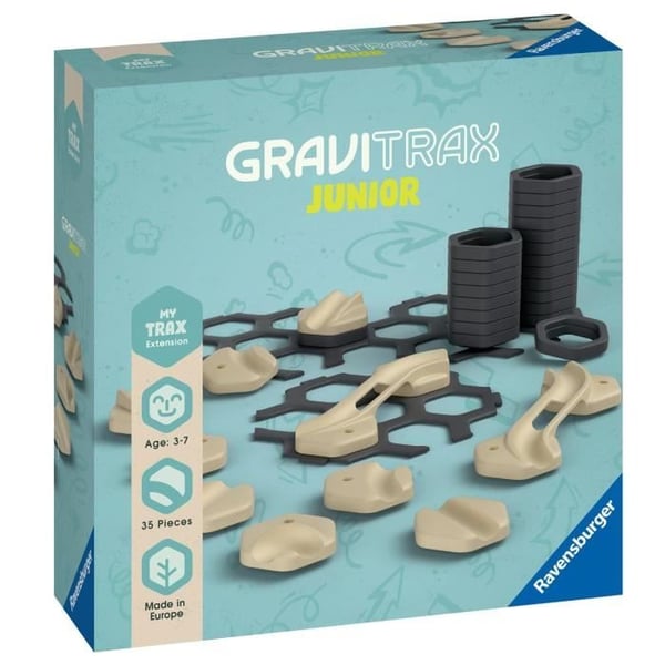 GraviTrax JUNIOR Rails forlængersæt - My Trax 35 dele - Marmorkuglebaner - 3-årige - 27401 - Ravensburger