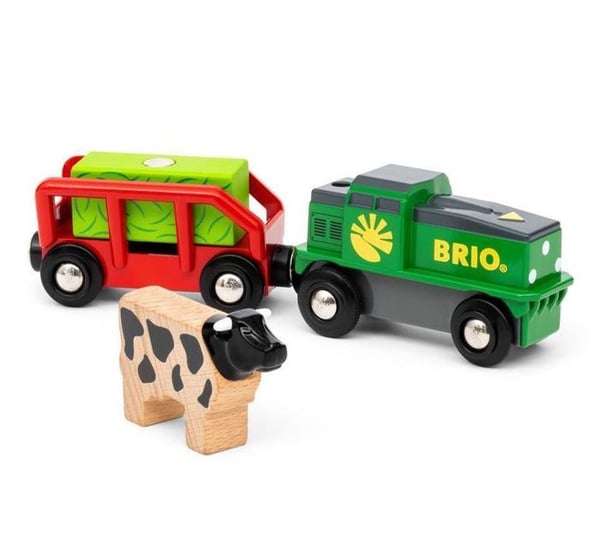 Maatilan paristojuna - BRIO - Puinen rata - Vaunu ja magneettinen kuorma sisältyvät hintaan