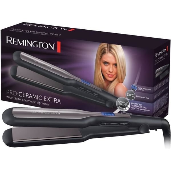 Remington S5525 glattejern, XL avanceret keramisk flydende plade, justerbar temperatur, nem glatning
