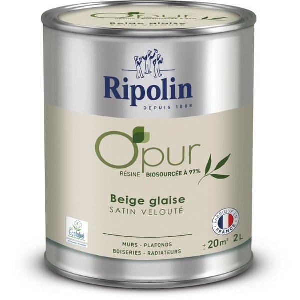 O'pur väggar träradiatorer beige lera satin sammetslen - RIPOLIN - 2 L