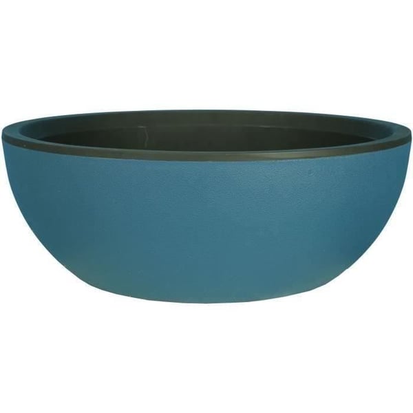 RIVIERA COUPE GRANIT rund blomlåda - Plast - Diameter 40 cm - Blå