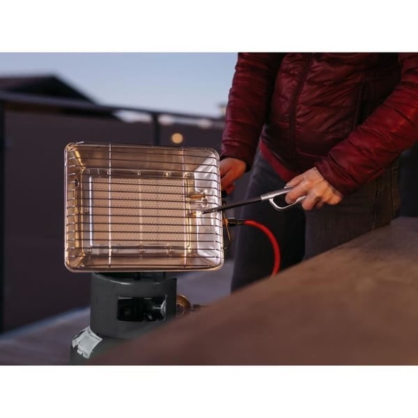 ROTHENBERGER Infraröd byggvärmare - 4200 W - Med tryckregulator och slang - Låg - Grå