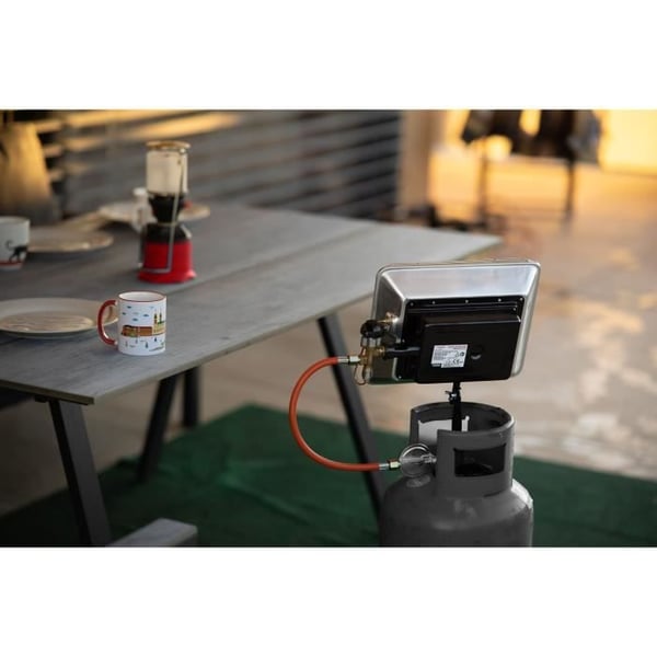 ROTHENBERGER Infraröd byggvärmare - 4200 W - Med tryckregulator och slang - Låg - Grå