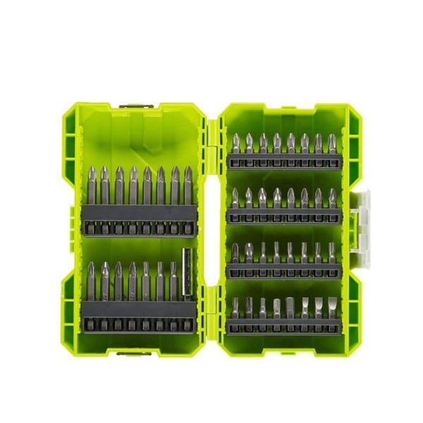 RYOBI - Stapelbart set med 48 skruvdragartillbehör: 32 bits 25 mm + 15 bits 50 mm SL / PH / PZ / HEX / T - RAK48SSD