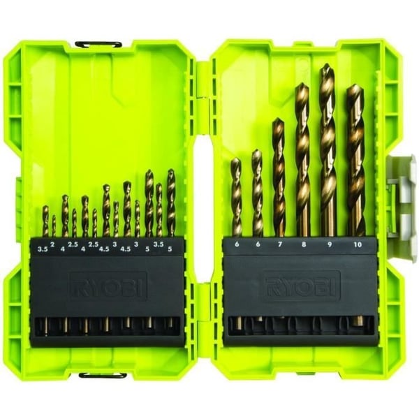 RYOBI - Stabelbart sæt med 19 HSS metalbor 2 til 10 mm - RAK19HSS2