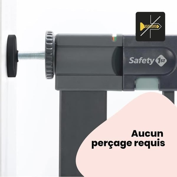 Barngrind i metall med lätt stängning - SAFETY 1ST - Justerbar från 73 till 80 cm - Antracit - Metall