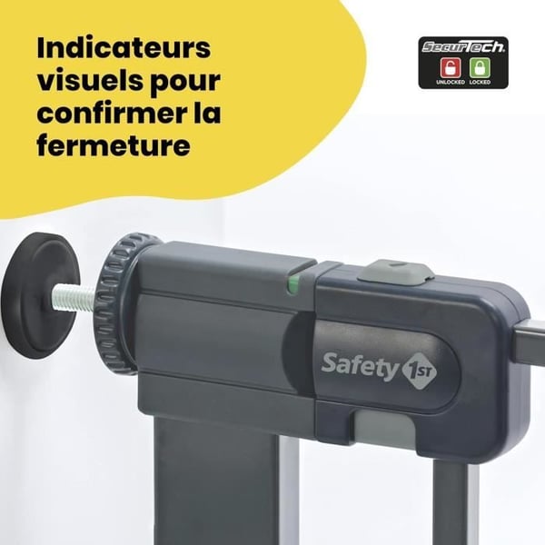 Barngrind i metall med lätt stängning - SAFETY 1ST - Justerbar från 73 till 80 cm - Antracit - Metall
