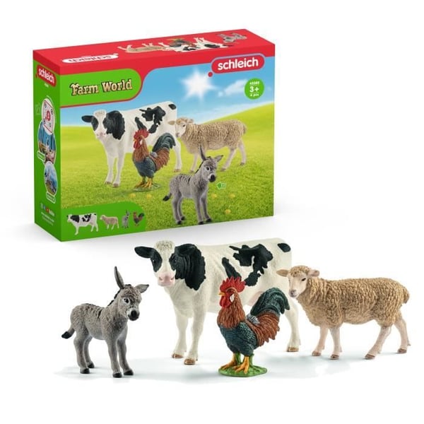Farm World 4 Dyr Startsæt - Legetøj til børn fra 3 år - Schleich 42385 Farm World