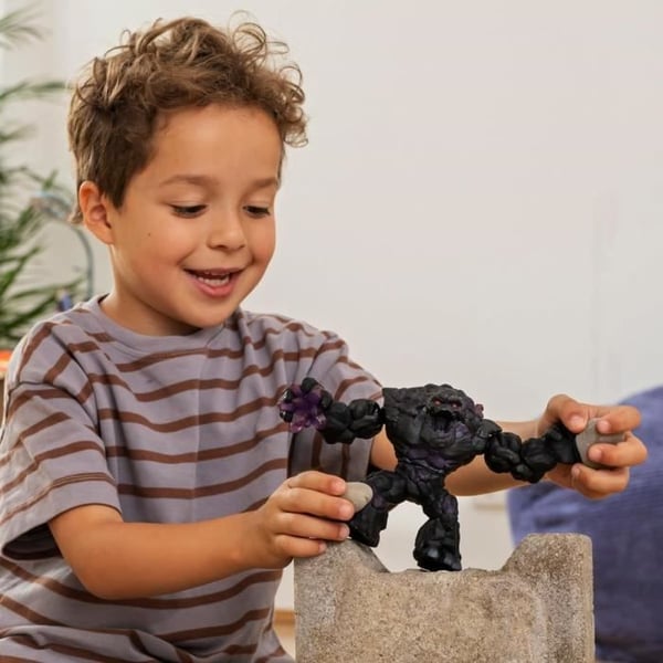Mørkt monster - Sten - Realistisk Schleich-figur - Mytisk væsen med bevægelige arme og overkrop - Gave til drenge og piger