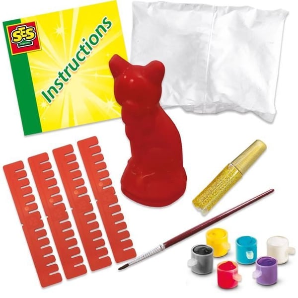Gjutning och målning - Katt - Kreativa hobbyer - SES CREATIVE - Att göra katter med 6 färger färg.