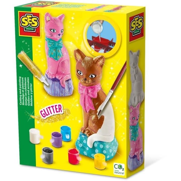 Gjutning och målning - Katt - Kreativa hobbyer - SES CREATIVE - Att göra katter med 6 färger färg.