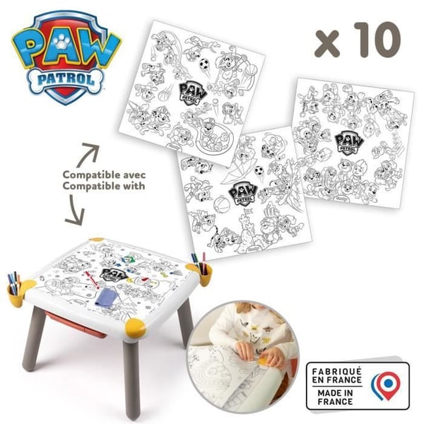 Smoby - Målarrefill för barnens kreativa bord - 10 Paw Patrol målarbilder