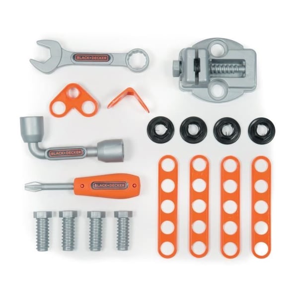 Smoby - Black+Decker - Handkärra + 3-i-1-låda - 19 tillbehör - Tillverkad i Frankrike