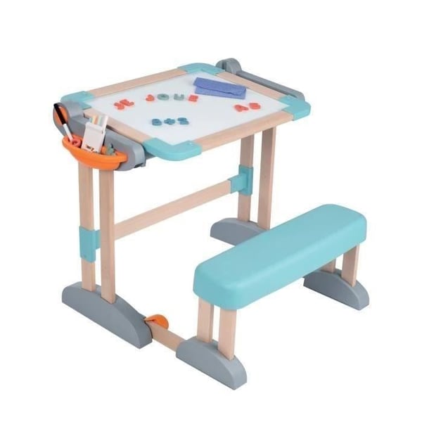 Smoby - Modulo Space Skrivebord - Kan forvandles til et dobbeltsidet skrivebord - 80 tilbehør inkluderet - Fra 3 år - 420304