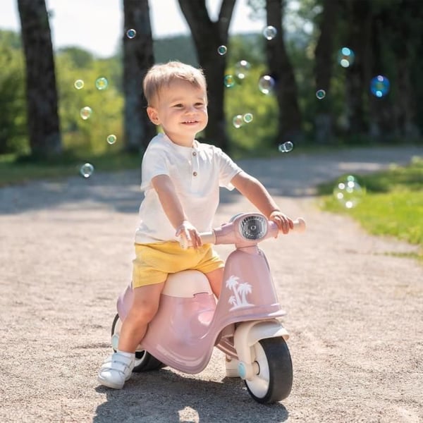 Smoby - Rosa Scooterhållare - Leksakslåda - Tysta Hjul Från 2 år
