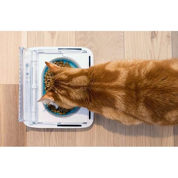 SUREFEED Lugtfri Automatisk Kattefoder Dispenser - Hvid (Leveres med enkelt skål)
