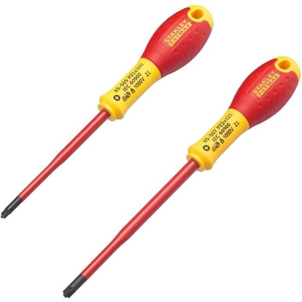 Sats med 2 skruvmejslar - STANLEY FATMAX - FMHT0-62649 - Isolerade kopplingsplintar 1000V - PZ1X100 + PZ2X125