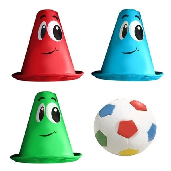 Fodboldsæt til børnehaveklasse - STAMP - Bold og 3 kegler - Unisex - Fra 2 år
