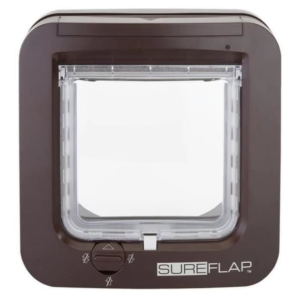 SUREFLAP Mikrochip Kattlucka - Brun - 142 mm x 120 mm (Rammar upp till 32 mikrochip)