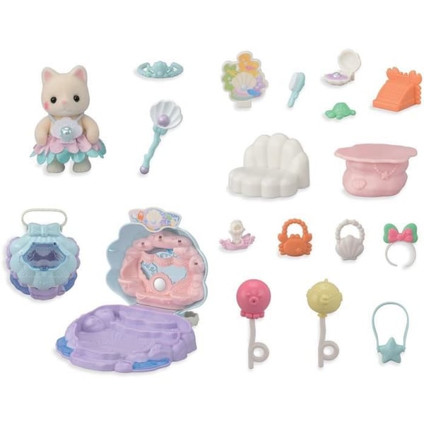 Putiikkilaatikko - SYLVANIAN FAMILIES - Merenneitoputiikki - Tarvikkeet ja integroitu kahva
