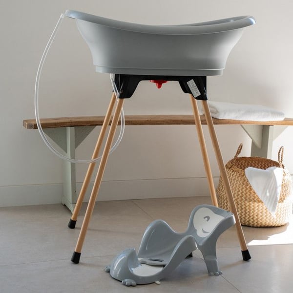 THERMOBABY VASCO 5-i-1 Badkarspaket Charming Grå - Tillverkad i Frankrike