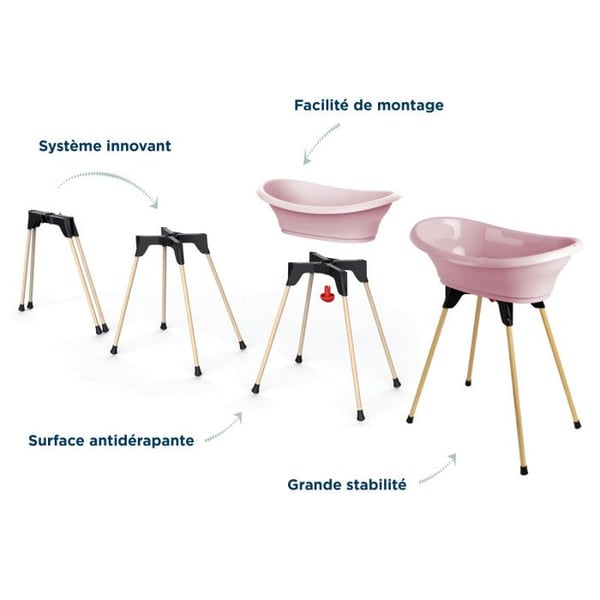 THERMOBABY VASCO 5-in-1 kylpypakkaus, vaaleanpunainen - Valmistettu Ranskassa
