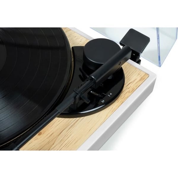 THOMSON TT301 pladespiller - Træ- og hvidt design - Audio-Technica AT3600L top - 33 og 45 o/min.