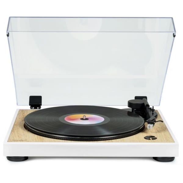 THOMSON TT301 pladespiller - Træ- og hvidt design - Audio-Technica AT3600L top - 33 og 45 o/min.
