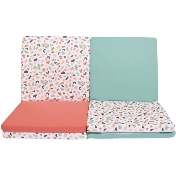 Maxi Malin lekmatta - TINEO - 5-i-1 utvecklande matta - 180 x 120 cm - Geometrisk / Roliga djur