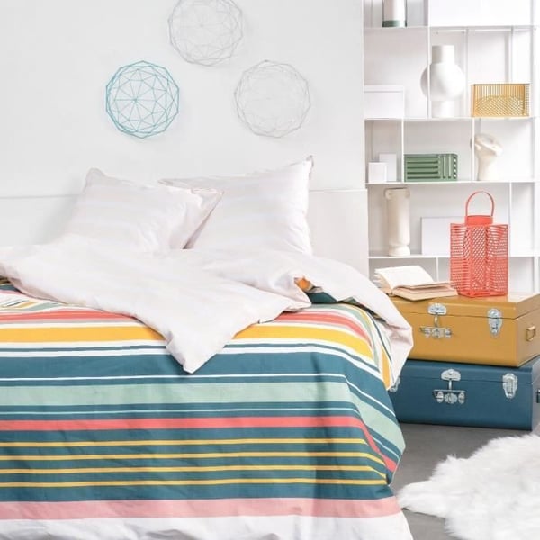 Sengesæt - TODAY - Sunshine - 11.23 stribet print - 2 personer - 220 x 240 cm - 100% bomuld 57 tråde