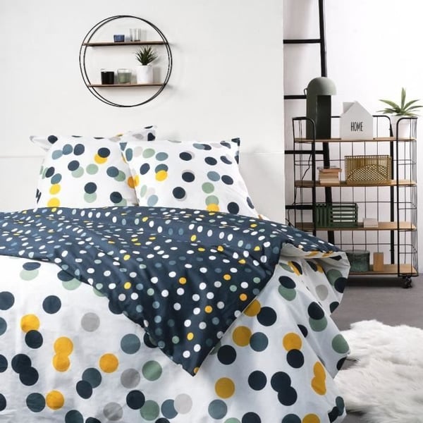 Sengesæt - TODAY - Sunshine 11.59 - 220x240 cm - 100% bomuld med prikker